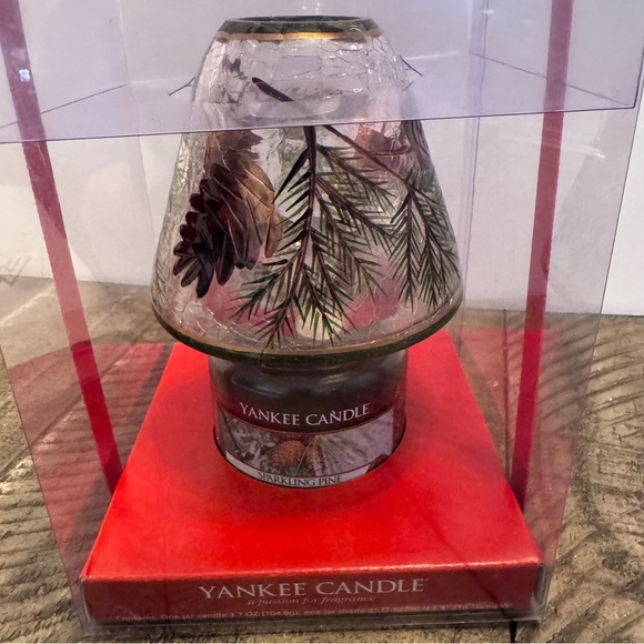 Yankee Candle Christmas Sparkling Pine Jar Lamp Shade Set Holiday Scent Decor - Picture 2 of 7